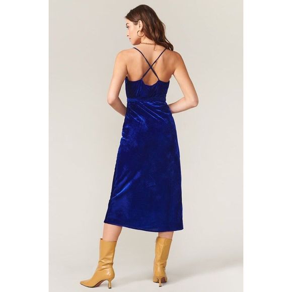 ADELYN RAE ZANA VELVET COWL NECK SLIP DRESS Size M - Picture 2 of 12